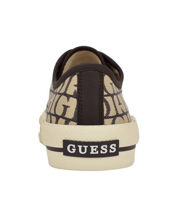 ゲス レディース シューズ スニーカー レース ロゴ GUESS Womens Carey Jacquard Logo LowTop LaceUp Sneakers Dark Brown Logo ブ