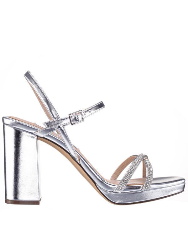 ニナ レディース シューズ サンダル プラットフォーム ヒール Nina Womens Steven Block Heel Platform Evening Sandals Silver シルバー