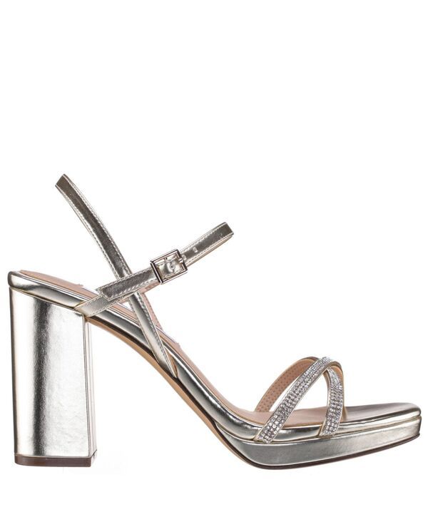ニナ レディース シューズ サンダル プラットフォーム ヒール Nina Womens Steven Block Heel Platform Evening Sandals Platino
