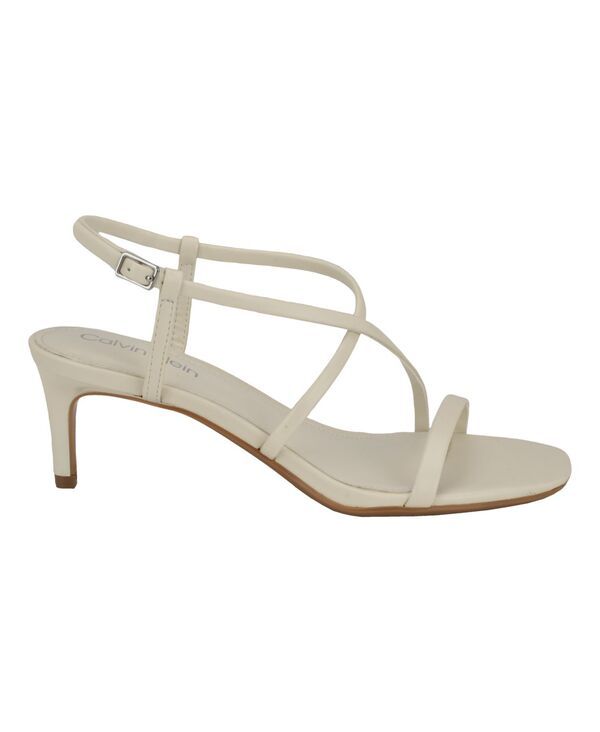 カルバンクライン レディース シューズ サンダル ヒール Calvin Klein Womens Ishaya Strappy Low Heel Dress Sandals Ivory アイボリー