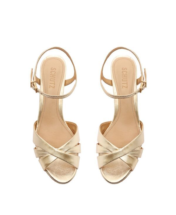 シュッツ レディース シューズ サンダル プラットフォーム Schutz Womens Keefa Platform Sandals Gold ゴールド