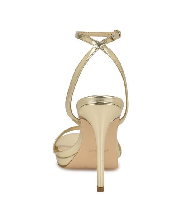 ナインウェスト レディース シューズ サンダル アンクル Nine West Womens Loolankle Strap High Stiletto Sandals Gold Metallic ゴー