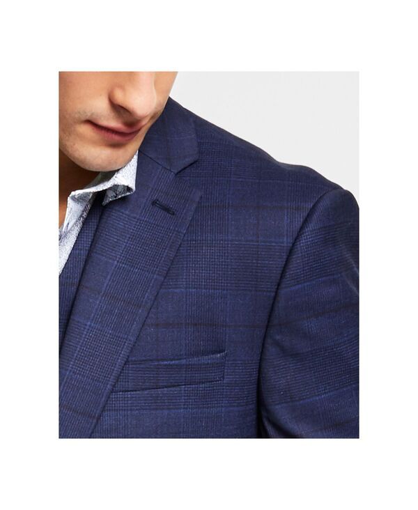 バースリー メンズ アウター ジャケット・ブルゾン ウール ジャケット Bar III Mens SlimFit Wool Suit Jacket Navy Plaid ネイビー バースリー メンズ アウター ジャケット・ブルゾン ウール ジャケット Bar III Mens SlimFit Wool Suit Jacket Navy Plaid ネイビー