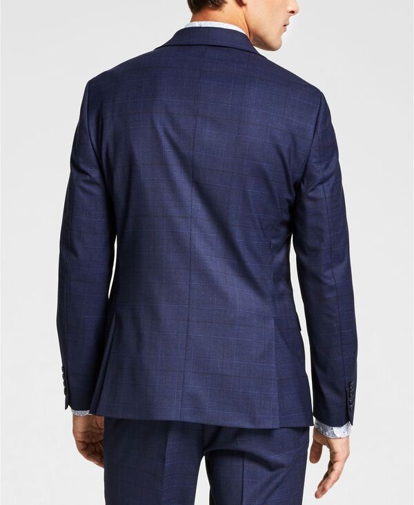 バースリー メンズ アウター ジャケット・ブルゾン ウール ジャケット Bar III Mens SlimFit Wool Suit Jacket Navy Plaid ネイビー バースリー メンズ アウター ジャケット・ブルゾン ウール ジャケット Bar III Mens SlimFit Wool Suit Jacket Navy Plaid ネイビー