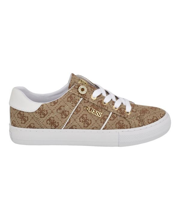 ゲス レディース シューズ スニーカー レース GUESS Womens Loven LaceUp Sneakers Medium Brown Logo ブラウン