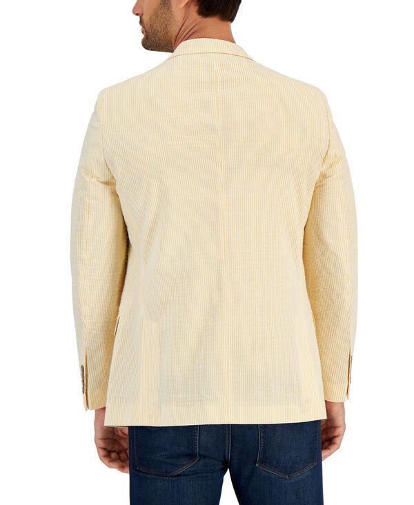 ナウティカ メンズ アウター ジャケット・ブルゾン コート Nautica Mens ModernFit Seersucker Sport Coats Yellow イエロー ナウティカ メンズ アウター ジャケット・ブルゾン コート Nautica Mens ModernFit Seersucker Sport Coats Yellow イエロー