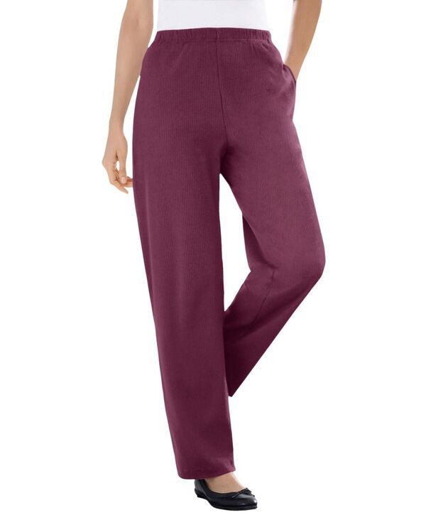 ウーマン ウィズイン レディース ボトムス カジュアルパンツ ストレート プラスサイズ リブ ニット Woman Within Plus Size Within 7Day Knit Ribbed St