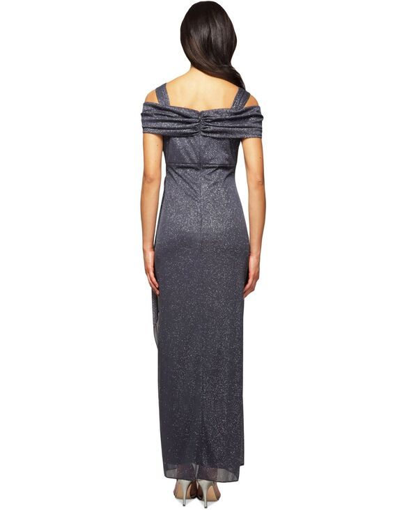 アレックスイブニングス レディース トップス ワンピース ドレープ トール Alex Evenings Alex s ColdShoulder Draped Metallic Gown 4P18 Sm アレックスイブニングス レディース トップス ワンピース ドレープ トール Alex Evenings Alex s ColdShoulder Draped Metallic Gown 4P18 Sm