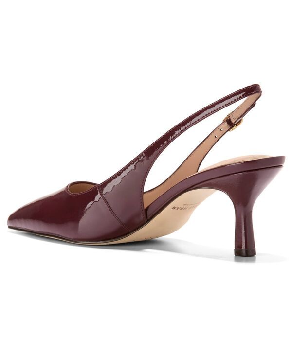 コールハーン レディース シューズ パンプス Cole Haan Womens Hansell Sling Back Pumps Black Garnet Patent Leather ブラック