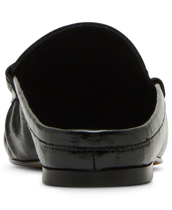 スティーブ マデン レディース シューズ パンプス ローファー Steve Madden Womens Rafe Tailored SlipOn Loafer Mules Black Shiny ブラ
