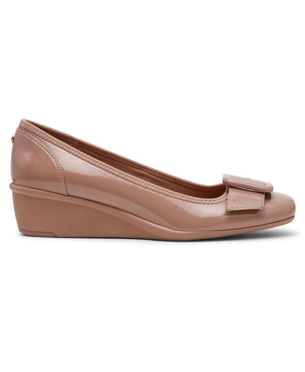 アンクライン レディース シューズ パンプス Anne Klein Womens Wyatt Buckle Wedge Pumps Nude