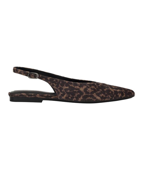 カルバンクライン レディース シューズ パンプス Calvin Klein Womens Galiana Pointy Toe Slingback Flats Dark Leopard Suede ア