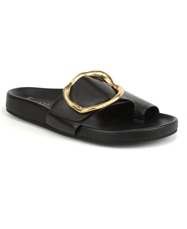 フランコサルト レディース シューズ サンダル Franco Sarto Womens Brianka Slide Sandals Black Leather ブラック