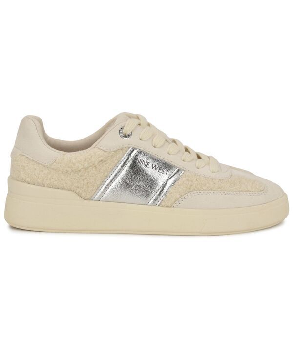 ナインウェスト レディース シューズ スニーカー レース Nine West Linehan Round Toe LaceUp Sneakers CreamSilver クリーム