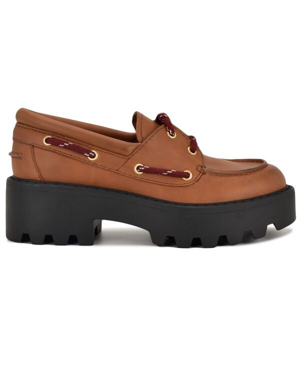 ナインウェスト レディース シューズ パンプス レース ローファー Nine West Womens Kerisa LaceUp Chunky Lug Sole Loafers Dark Natura