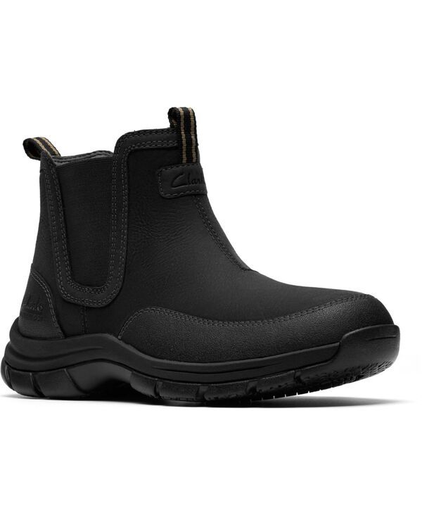 クラークス メンズ シューズ ブーツ・レインブーツ Clarks Mens Collection Walpath Easy Boots Black leather ブラック