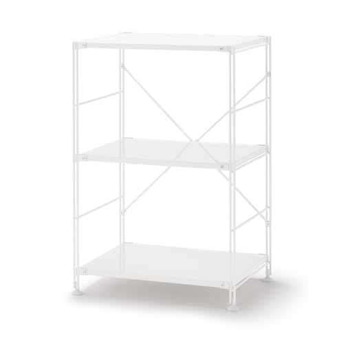 無印良品 スチールユニットシェルフ・スチール棚セット・小・ライトグレー 幅58×奥行41×高さ83cm 02999155 ウォールシェルフ 棚 本棚ｍａ