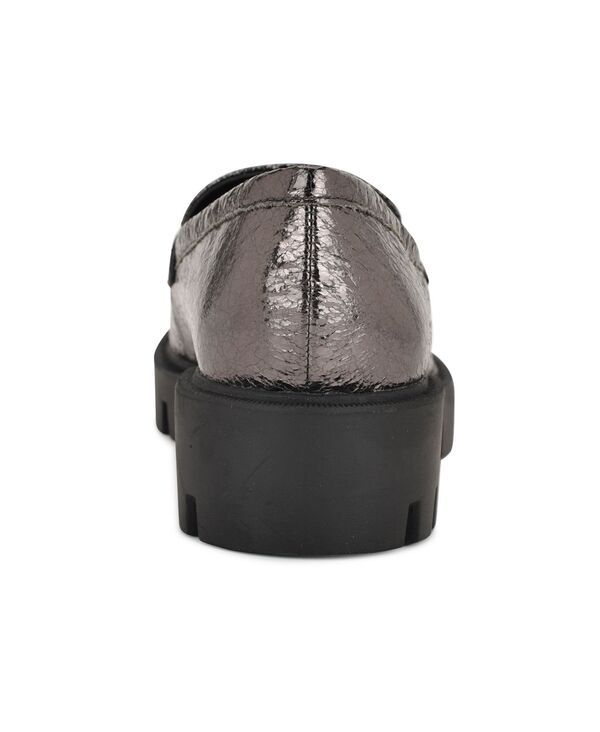 ナインウェスト レディース シューズ パンプス ローファー Nine West Womens Maibel Lug Sole Penny Loafers Pewter Metallic ピューター