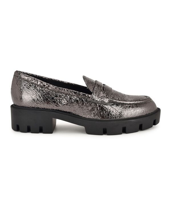 ナインウェスト レディース シューズ パンプス ローファー Nine West Womens Maibel Lug Sole Penny Loafers Pewter Metallic ピューター