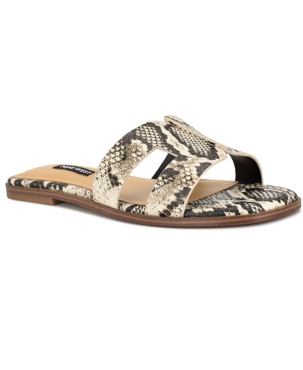ナインウェスト レディース シューズ サンダル カットアウト Nine West Womens Giny Cutout Flat Slide Sandals Light Natural Snake