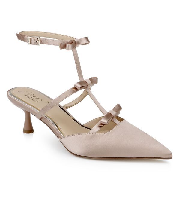 ジュウェルダグレイミシュカ レディース シューズ パンプス Jewel Badgley Mischka Womens Elisabetta Bow Pointed Toe Pumps Nude Sat
