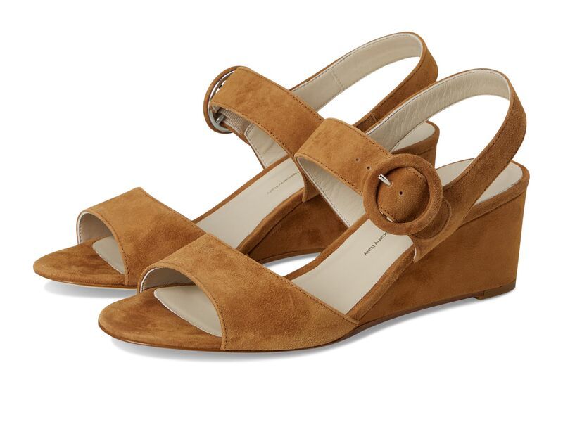 サス レディース シューズ ヒール サンダル SAS Carine Quarter Strap Wedge Sandals Tan Suede タン