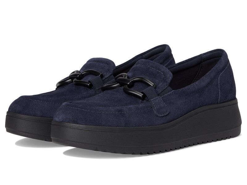 クラークス レディース シューズ スリッポン・ローファー Clarks Zylah Top Navy Suede ネイビー