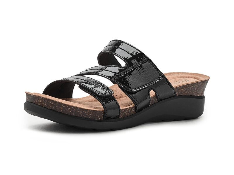 クラークス レディース シューズ ヒール Clarks Calenne Holly Black Patent Sy ブラック