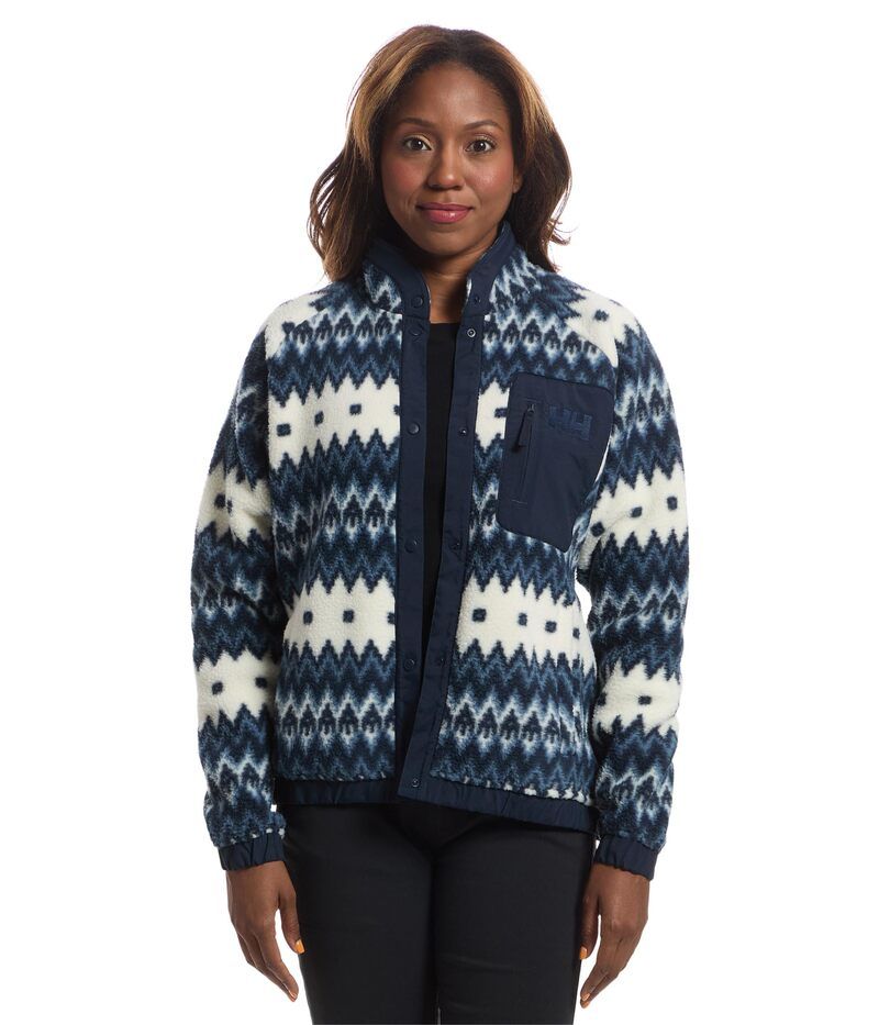 ヘリーハンセン レディース アウター コート プリント Helly Hansen Imperial Printed Pile Snap Blue 2 ブルー