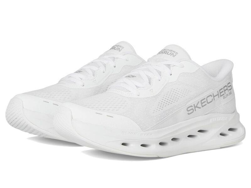 スケッチャーズ レディース シューズ スニーカー SKECHERS Max Cushioninglide Step Caledonia Hands Free SlipIns WhiteSilver ホ