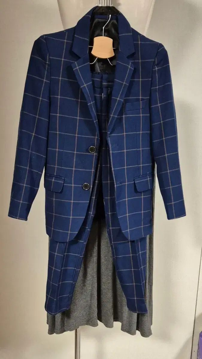 CHECK パータン スーツ セット ブルー キッズ 140cm以下