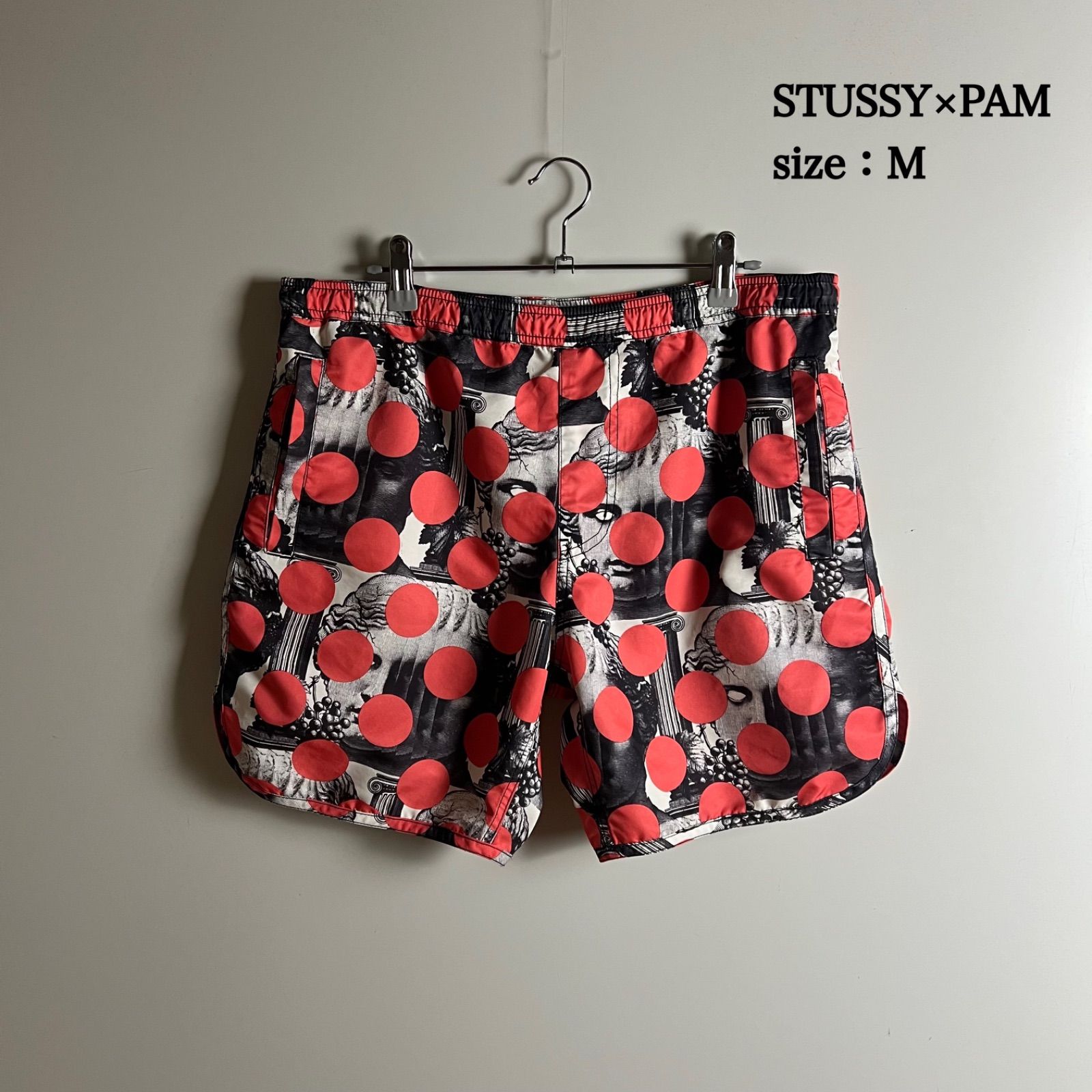 STUSSY × PAM archive DOT OVP shorts M ステューシー パム コラボ 総柄 ドット ショートパンツ ハーフパンツ レア アーカイブ