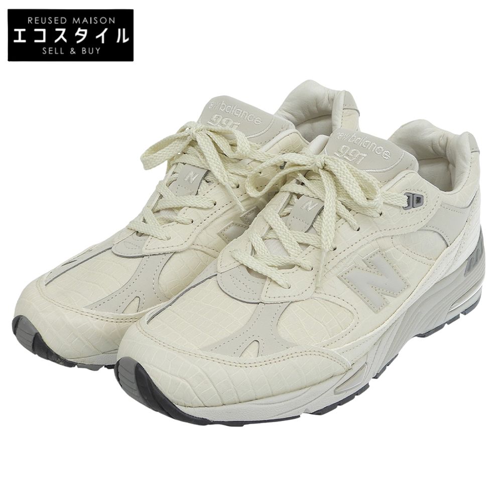 NEW BALANCE　ニューバランス　美品 991 US製 ローカットスニーカー シューズ メンズ オフホワイト 8 1/2D M991CR1　8 1/2D(US)