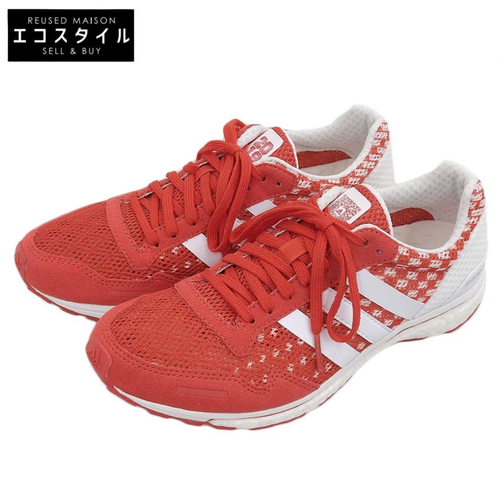 adidas　アディダス　新品同様 ADIZERO JAPAN BOOST 3 スニーカー シューズ レディース レッド×ホワイト 23.0cm CM7430　5(US)