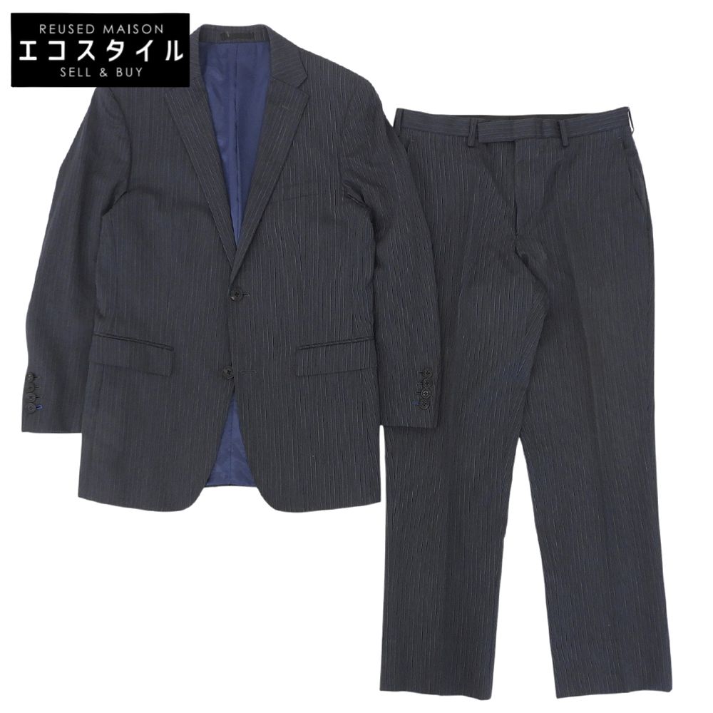 Burberry Black Label バーバリーブラックレーベル ストライプ スーツ セットアップ チャコールグレー×ブルー 92-76-170 38R D1H31-608-07 92-76-170 38R Burberry Black Label バーバリーブラックレーベル ストライプ スーツ