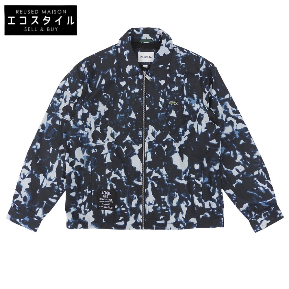 Lacoste　ラコステ　美品 オールオーバーテクニカルジップジャケット メンズ ブルー系×ブラック M BH2594　M
