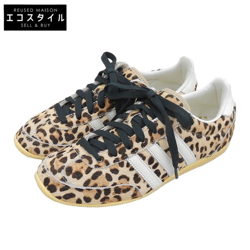 adidas　アディダス　美品 Originals JAPAN W ハラコ レオパード ラバーソールローカットスニーカー ベージュ系×ブラウン 23.5cm KI6687　6 1/2(US)