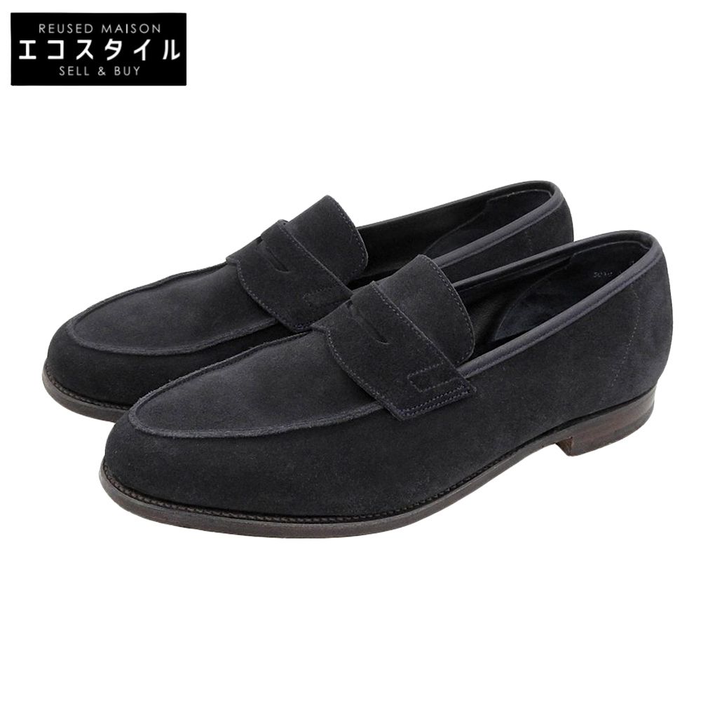 Crockett&Jones　クロケット＆ジョーンズ　NAVY SUEDE ネイビースエード ラスト314 RICHMOND リッチモンド コインローファー 8 1/2E 6018　8 1/2E
