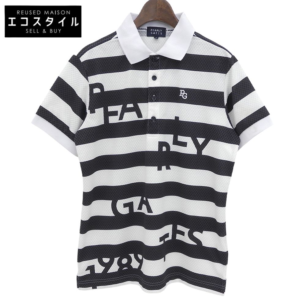PEARLY GATES　パーリーゲイツ　トライクール サッカー チェック トップス メンズ ホワイト×ブラック 4 053-3260705　4