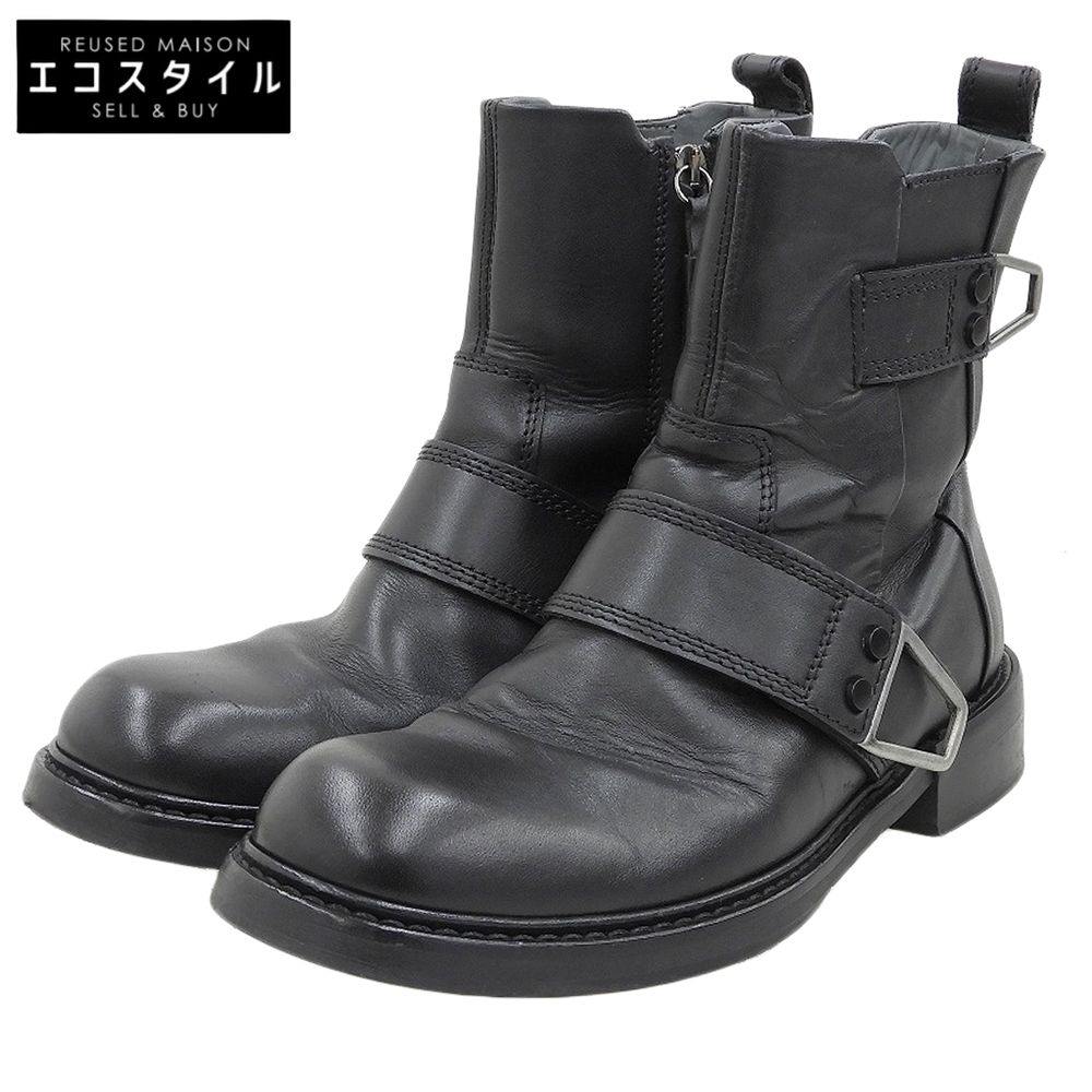DIESEL　ディーゼル　D-JACK BELTED インサイドジップ ブーツ レザー シューズ メンズ ブラック 40　40
