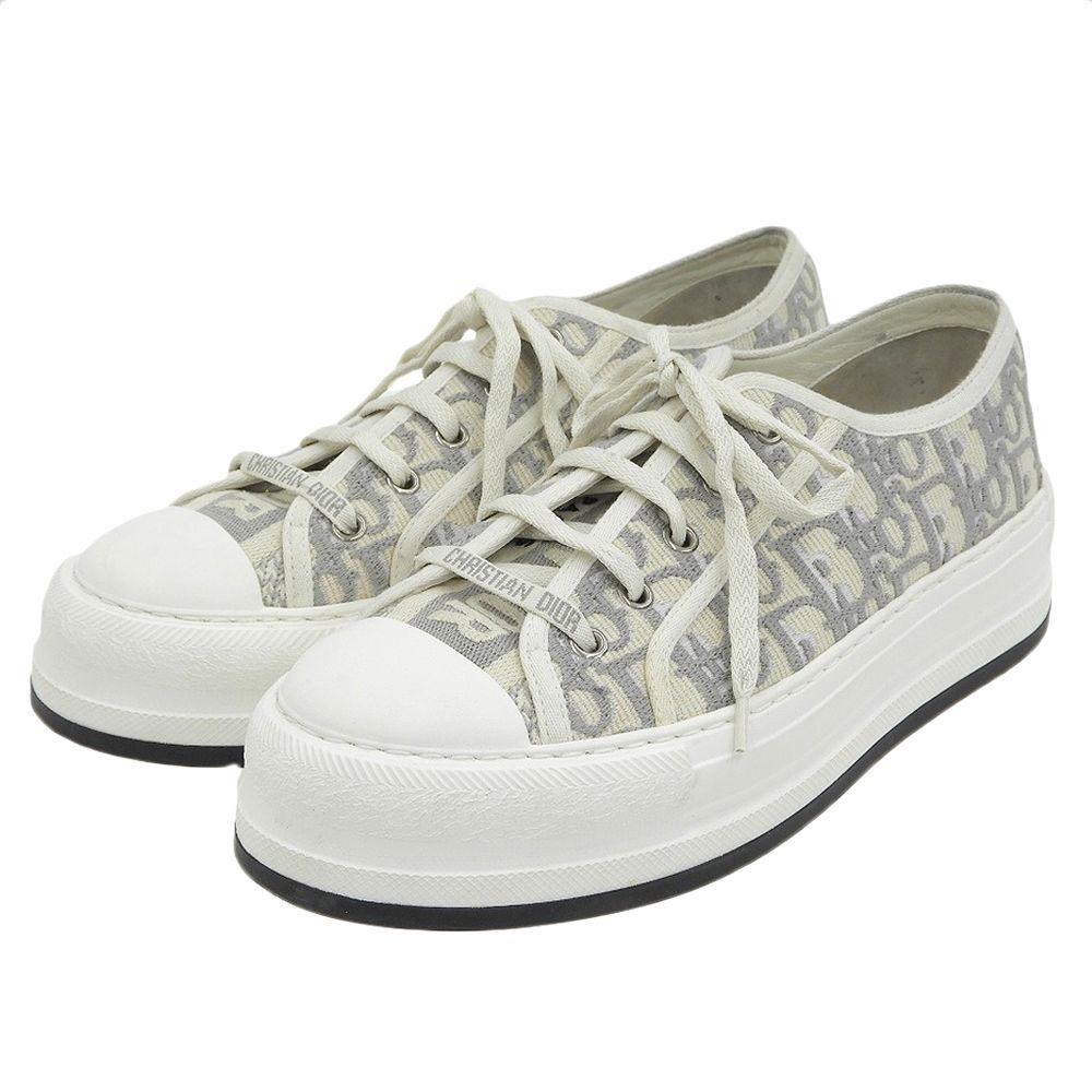 Christian Dior クリスチャンディオール Walk'n'Dior オブリーク エンブロイダリー プラットフォームスニーカー メンズ グレー 39 39 Christian Dior クリスチャンディオール Walk'n'Dior オブリーク エン