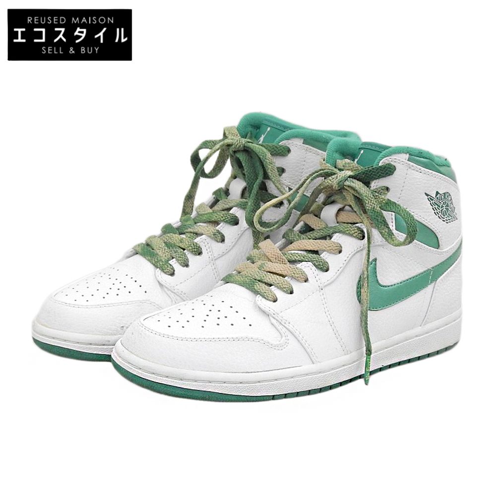 NIKE ナイキ エア ジョーダン レトロ ハイ スニーカー シューズ メンズ ホワイト×グリーン 26.5cm 332550-131 8.5(US)