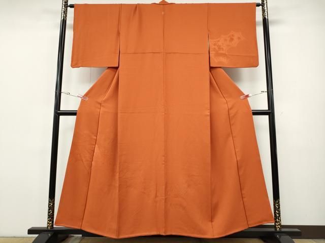 平和屋着物●無地絵羽訪問着　雲取り風景花地紋　丹色　正絹　逸品　CABH9661ut