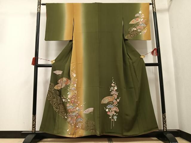 平和屋着物●訪問着　草花文　暈し染め　金彩　正絹　逸品　AABJ6292ph 29,250円