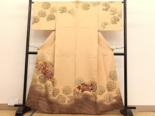 平和屋着物●訪問着　地紙花文　金彩　正絹　逸品　BAAX2916hv