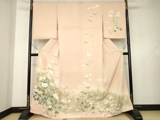 平和屋着物●十日町友禅作家　龍谷　訪問着　花籬文　暈し染め　丹後ちりめん　金糸　金彩　正絹　逸品　AABJ6503ck