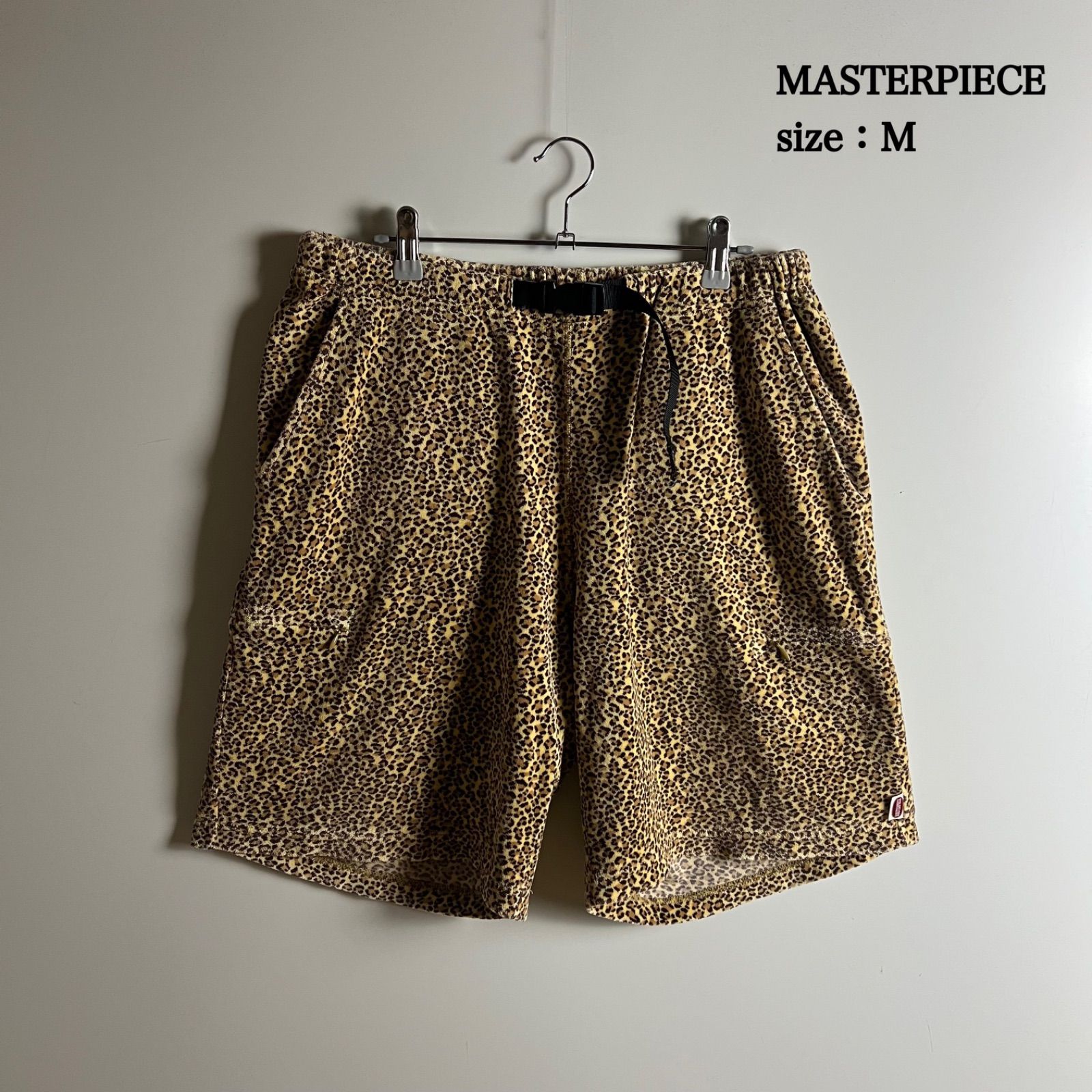MASTERPIECE archive leopard shorts M マスターピース レオパード 豹柄 ベロアコットン ハーフパンツ レア ストリート 窪塚