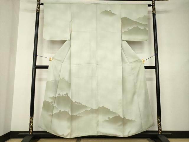 平和屋着物●訪問着　遠山風景文　正絹　逸品　AABJ6727ck