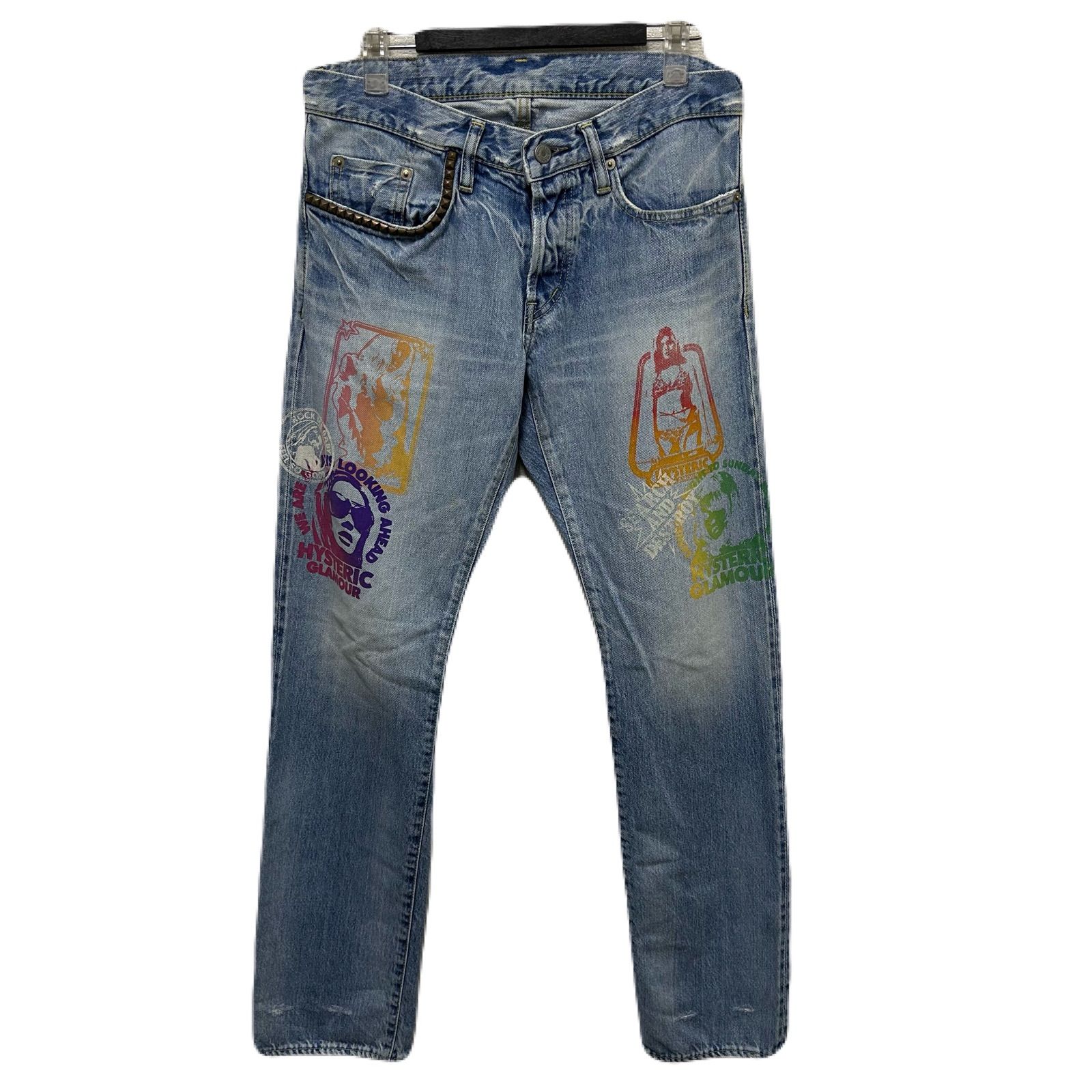 HYSTERIC GLAMOUR ヒステリックグラマー　ヒスガール プリント ダメージ加工 デニム　糀谷店