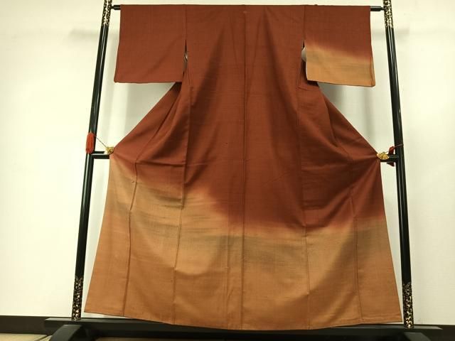 平和屋着物●訪問着　生紬　霞文　正絹　逸品　AABJ4283fy